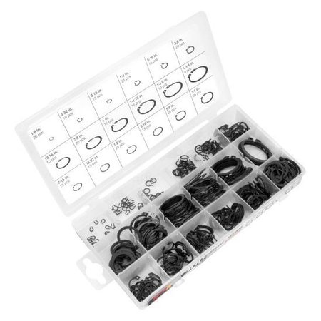 Performance Tool External Retaining Ring Assortment, 300 Pieces, 18 Sizes W5212